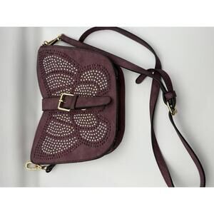 Purple Butterfly Studded Crossbody Bag Mellow World